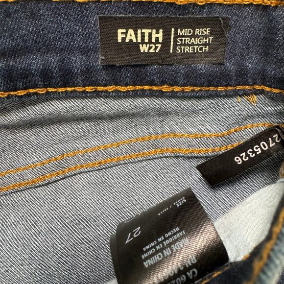 Buffalo David Bitton Faith Mid Rise Straight Jean Med Wash Stretch Distressed 27 - Picture 7 of 10